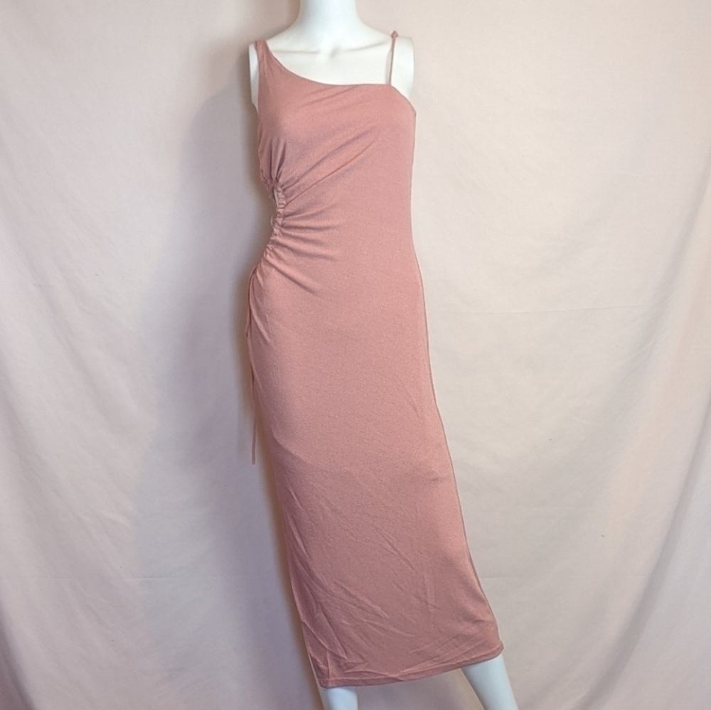 Fashion Nova Ruched To Me Cut Out Midi Dress size Large